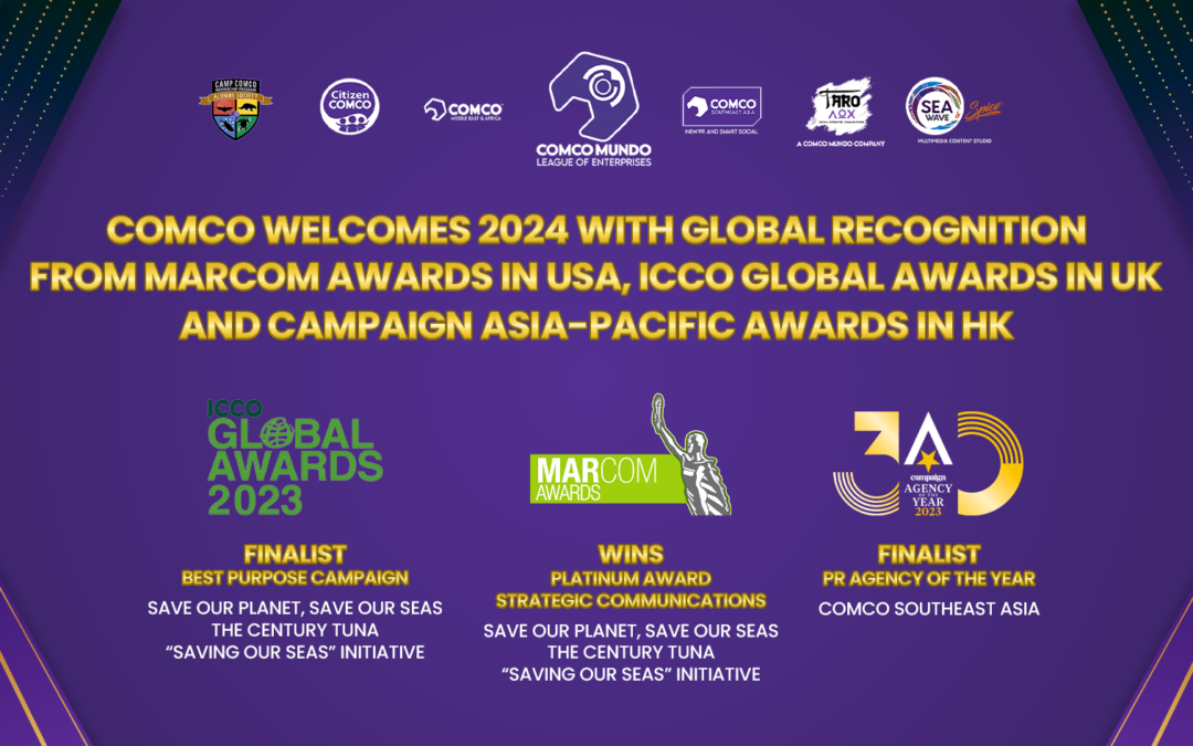 COMCO welcomes 2024 with global recognition from MarCom Awards in USA, ICCO Global Awards in UK, and Campaign Asia-Pacific Awards in HK