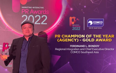 COMCO’s Ferdinand Bondoy wins PR Champion of the Year in PR Awards Asia-Pacific 2022