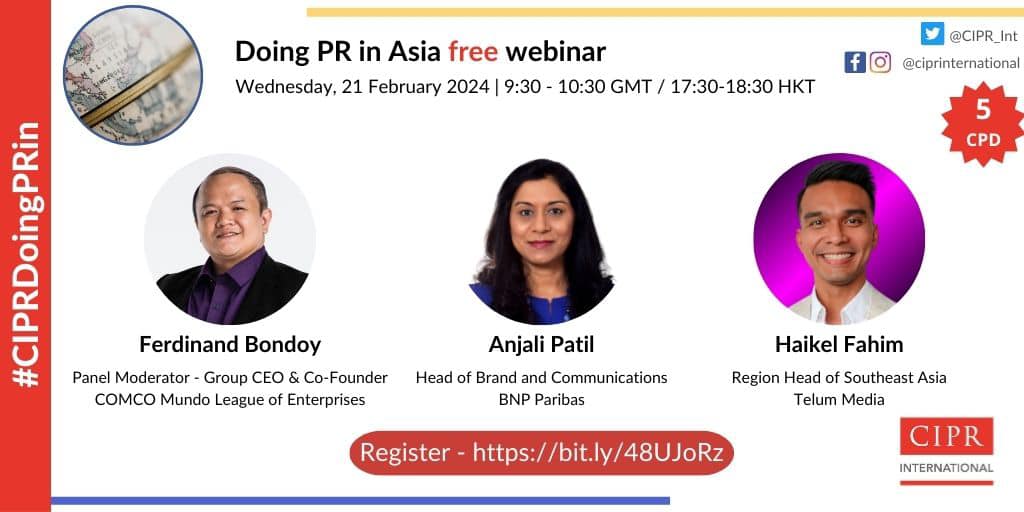 CIPR highlights PR in Asia with the kickoff of its latest webinar